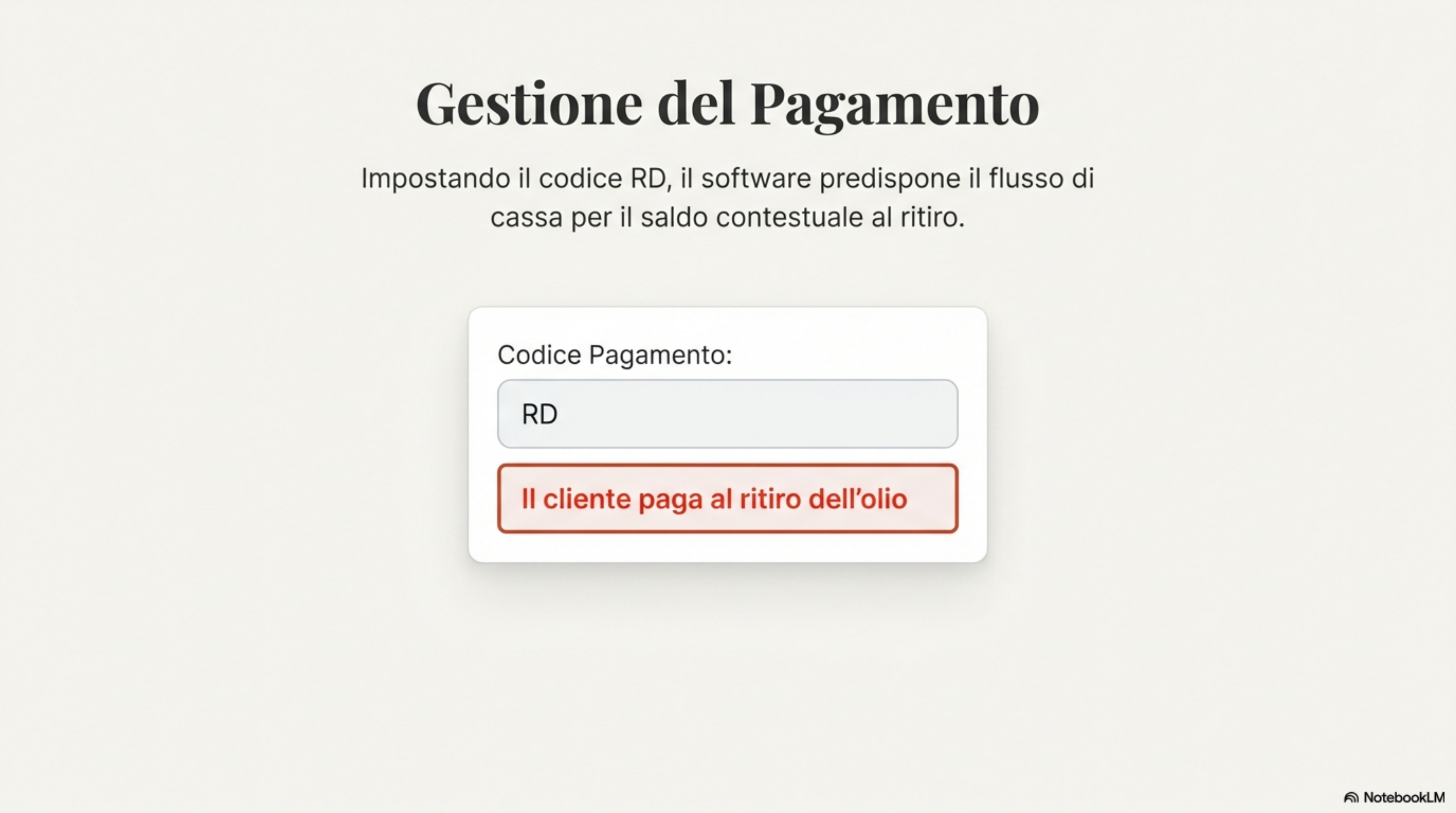 Interfaccia operativa semplice per gli operatori di frantoio